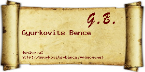 Gyurkovits Bence névjegykártya